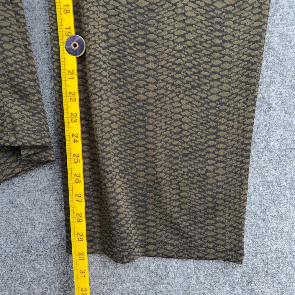 Susan Graver Weekend Wide Leg Pants Womens XS‎ Rayon Blend Snakeskin Olive Green